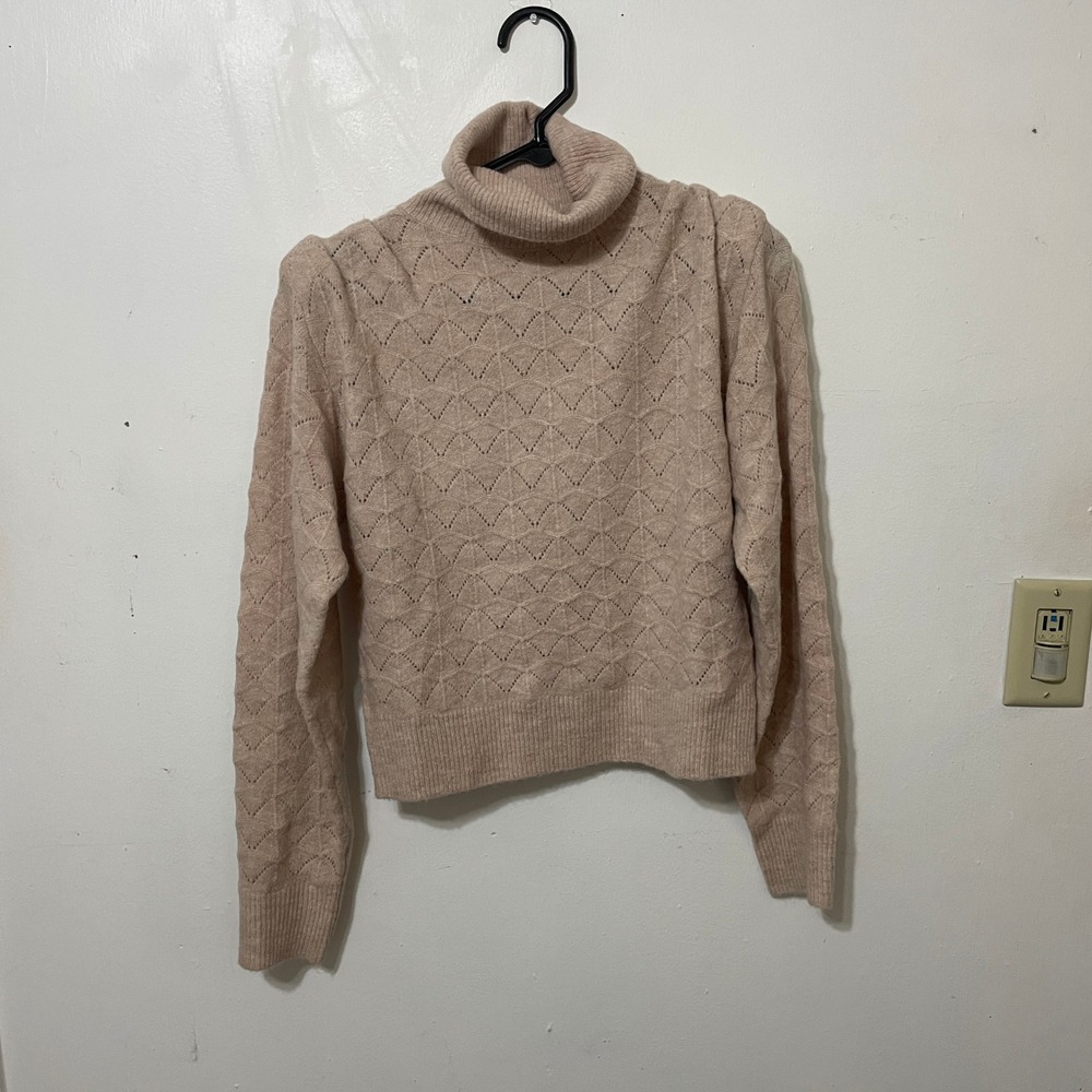 ASTR The Label Womens Beige‎ Knit Turtleneck Pullover Sweater Small